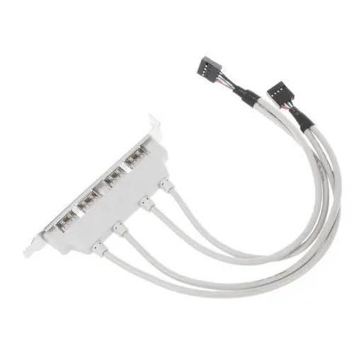 PCI Cable, Motherboard 9 Pin Header to 4Port USB 2.0 Female Cable