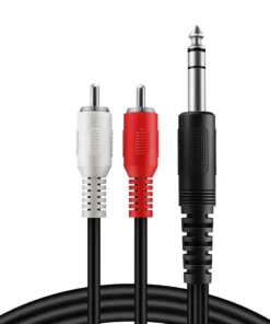 Premium 1/4 Inch (6.35mm) TRS to Dual RCA Cable