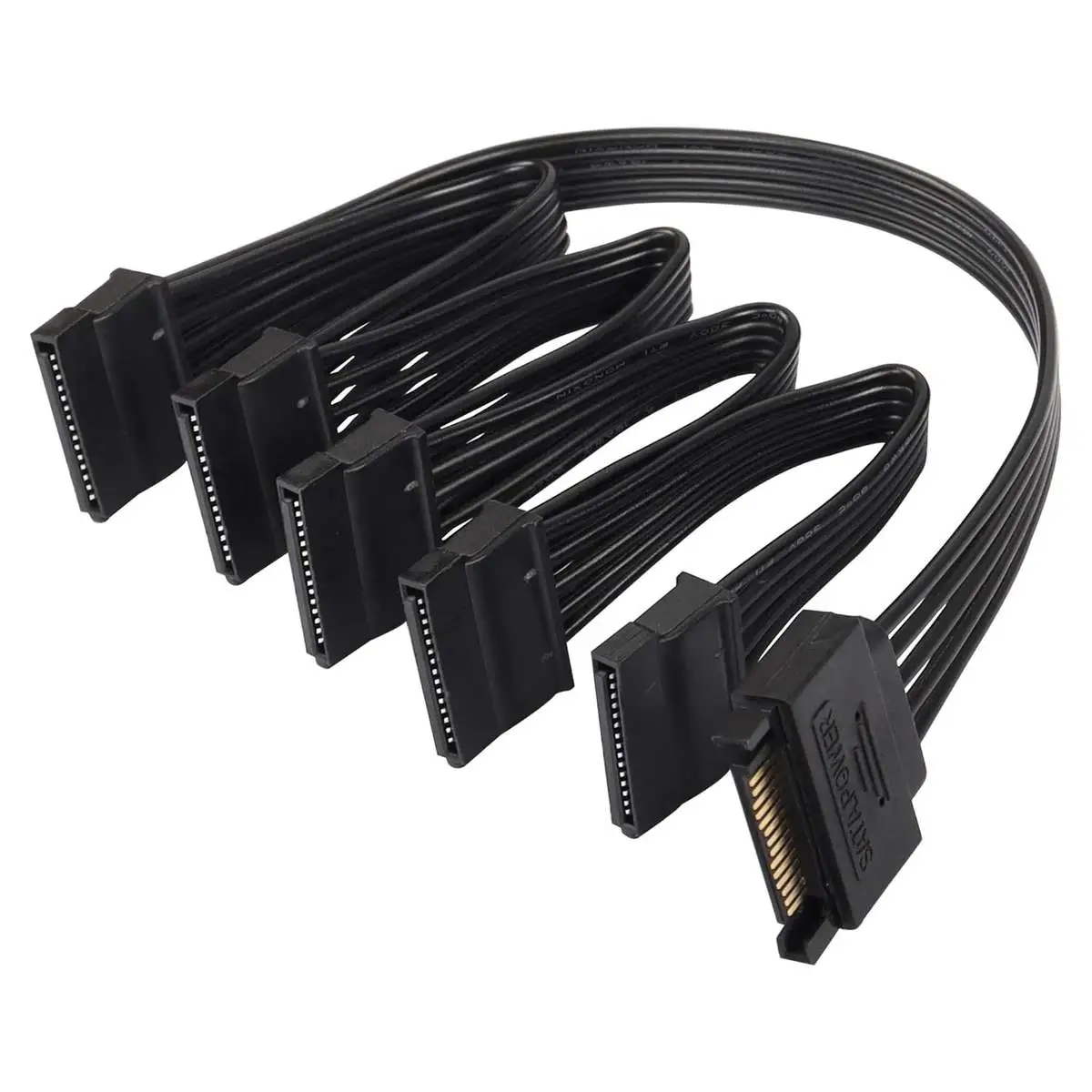 SATA Power Splitter Cable, 15Pin SATA Male to 5 SATA Female Power Extension Hard Drive Cable