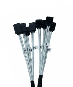 Alternative view of SATA to 4 Serial ATA Inwardly Bent 90 Degree SSD Solid State Drive Data Cable