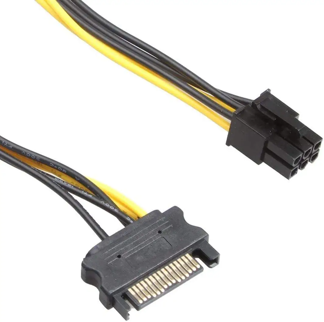 Serial ATA 15 Pin to 6 Pin PCI-Express Graphics Video Card Power Adapter Cable - Image 3