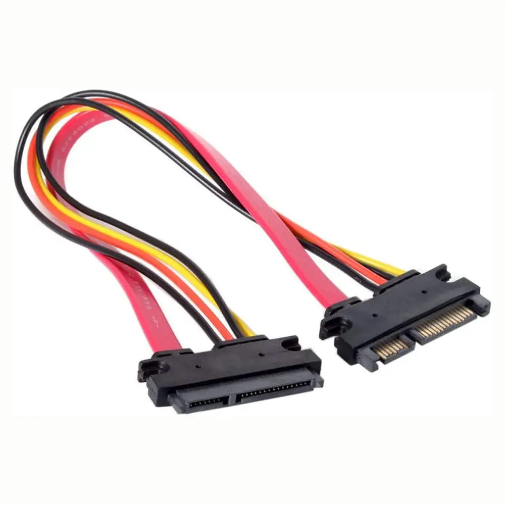 Serial ATA Extension Cable, Serial ATA III 3.0 22 Pin (7+15) Serial ATA Male to Female Data Power Cable