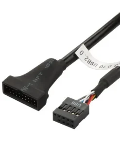 USB 2.0 9Pin Motherboard Female to USB 3.0 19Pin Housing Male Adapter Cable