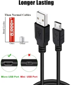 Alternative view of USB Charger Cable Micro USB Cord for PS4 Controller, Slim, DUALSHOCK 4 Wireless Handle