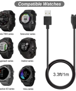 Alternative view of USB Charger for Garmin Fenix, Forerunner Music, Approach, Vivoactive, Instinct, Venu