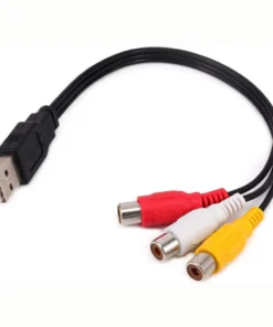 USB Male A to 3 RCA AV A/V TV Adapter Cord Cable