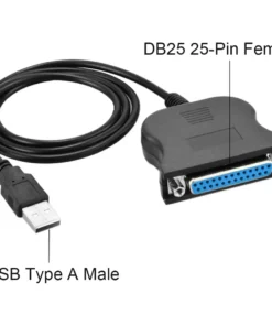 Alternative view of USB to 25 Pin DB25 Female IEEE 1284 Parallel Printer LPT Adapter Print Converter Cable