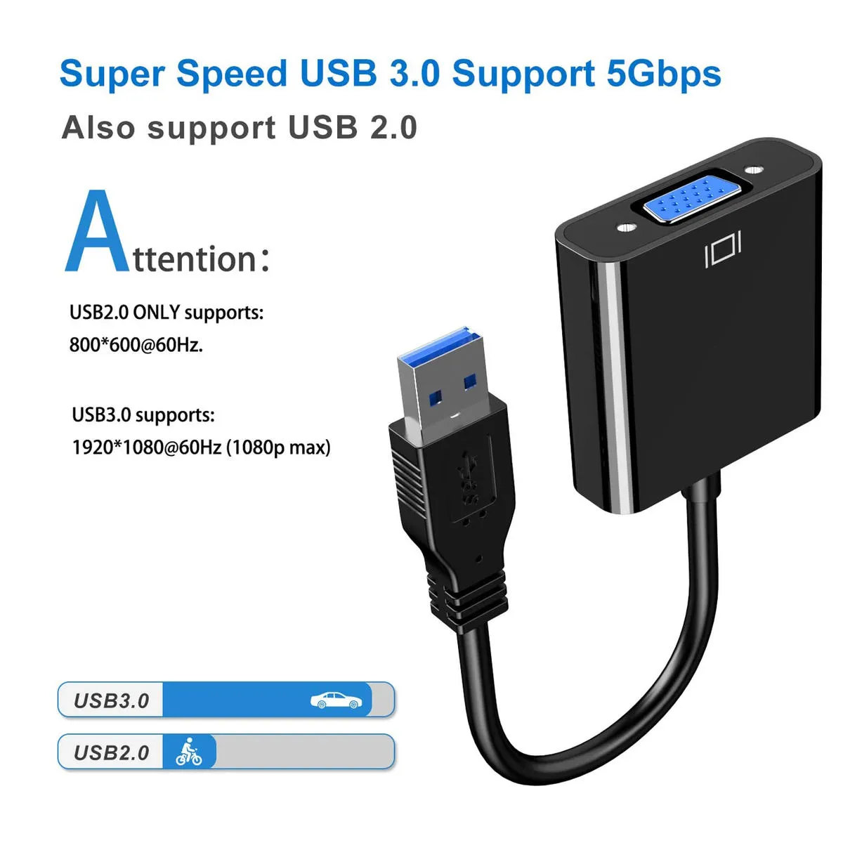 USB to VGA Adapter, External Video Card Multi Display Converter - Image 6