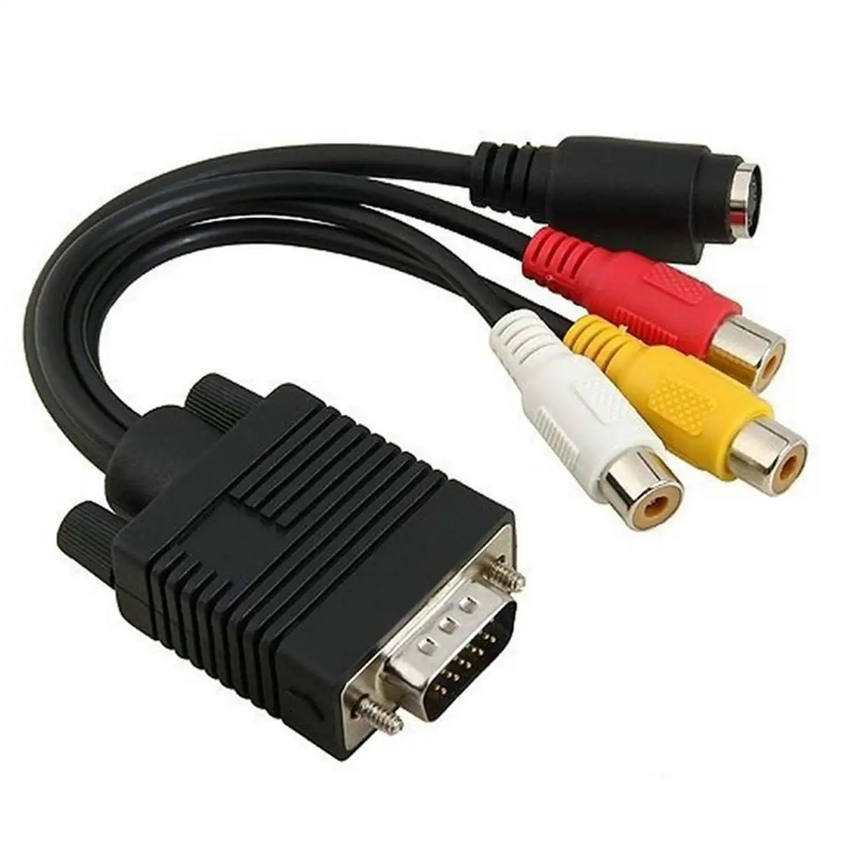 VGA to RCA Cable, VGA Male to S-Video 3 RCA Jack Female