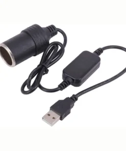 0.35m 5V USB to 12V Car Cigarette Lighter Socket Female Converter Adapter Power Cord