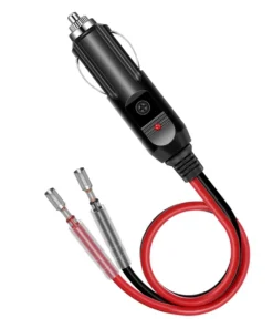 12V Fuse Cigarette Lighter Male Plug with Lead and LED Light