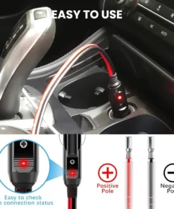Alternative view of 12V Fuse Cigarette Lighter Male Plug with Lead and LED Light