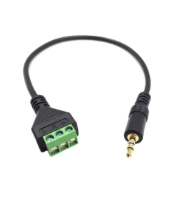 3.5mm (1/8inch) Stereo Audio Balanced Male Jack to AV 3-Screw Video Balun Terminal Adapter Connector Cable