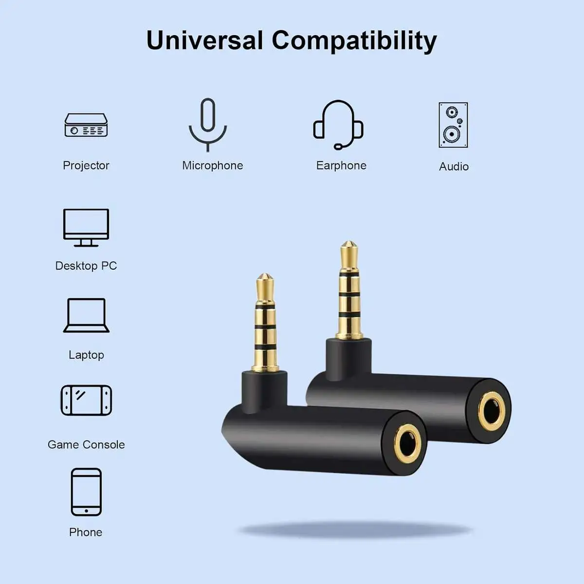3.5mm Angle Male to Female Audio Adapter - Image 4