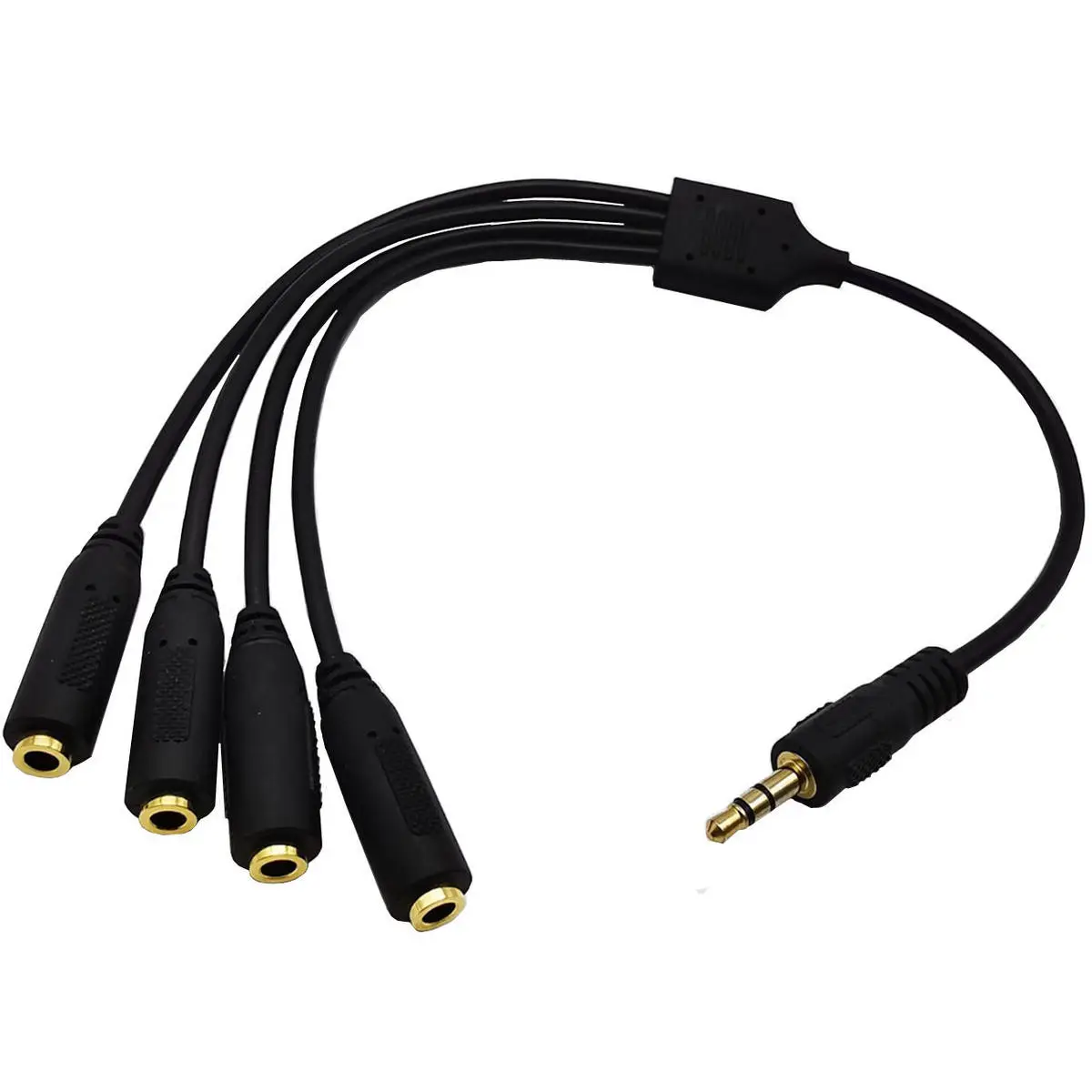 3.5mm TRRS 3 Pole 2 Rings Stereo Splitter Audio Cable - Image 2