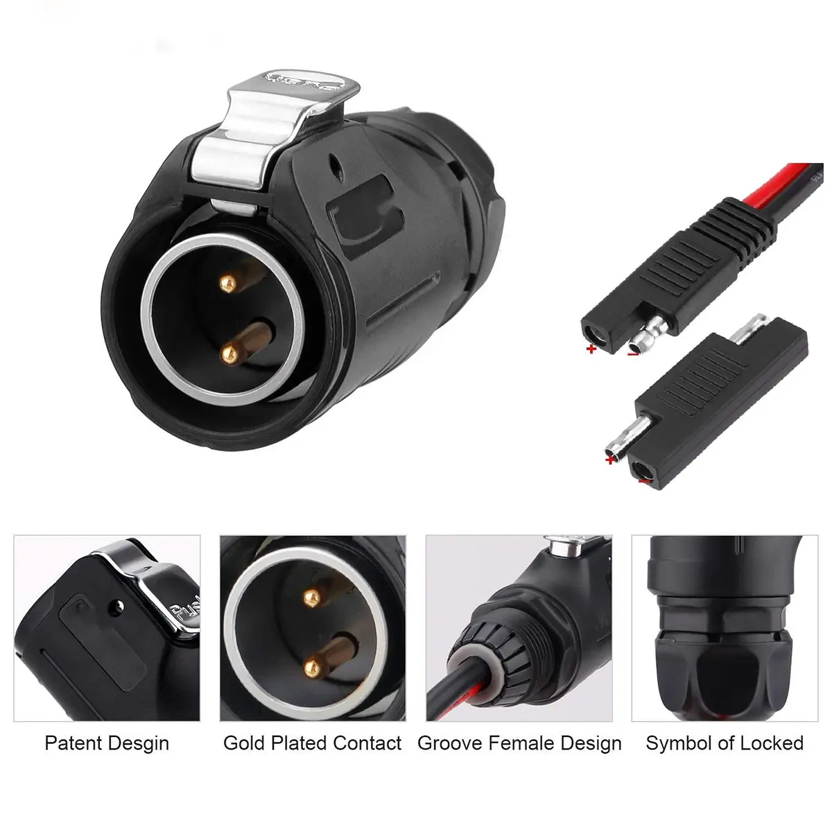 Camper Plug Power Industrial Circular to SAE Adapter Solar Cable - Image 3