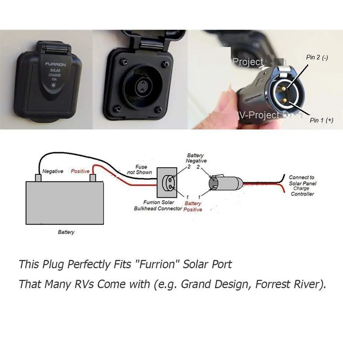 Camper Plug Power Industrial Circular to SAE Adapter Solar Cable - Image 4