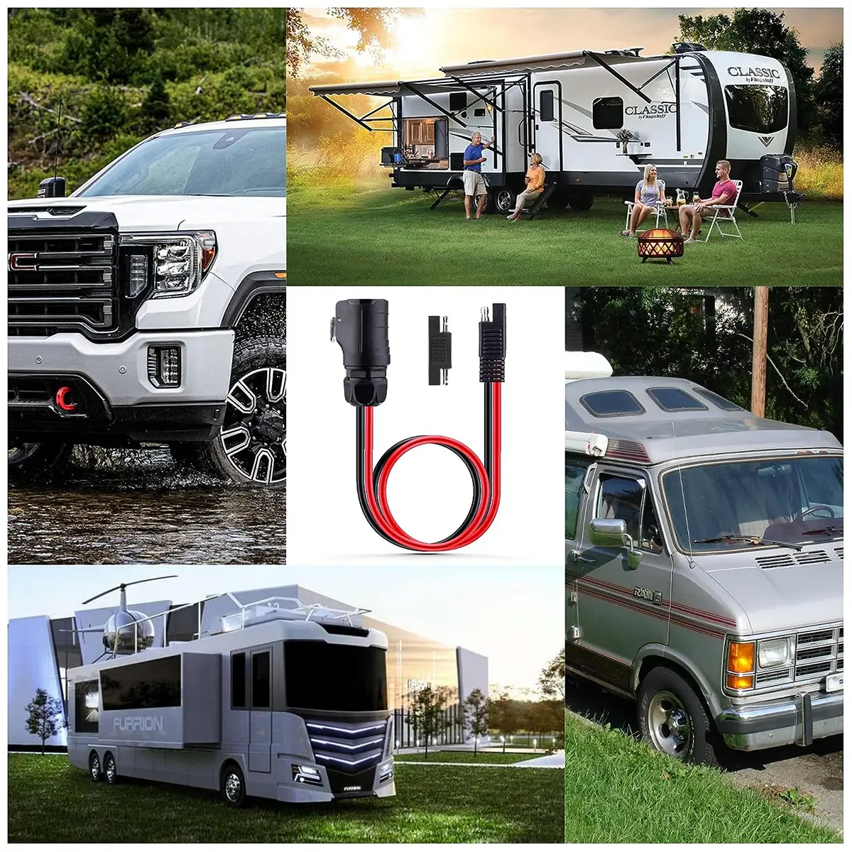 Camper Plug Power Industrial Circular to SAE Adapter Solar Cable - Image 6