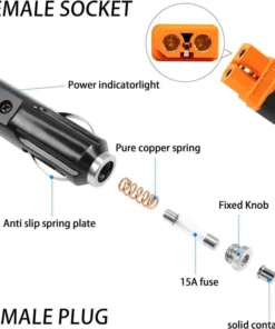 Alternative view of Car Cigarette Lighter Plug to XT60 Female Connector Extension Cable