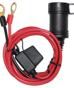 Car Female Cigarette Lighter Plug Socket to Eyelet Terminals 12V Extension Cable with 15A Fuse