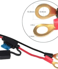 Alternative view of Car Female Cigarette Lighter Plug Socket to Eyelet Terminals 12V Extension Cable with 15A Fuse