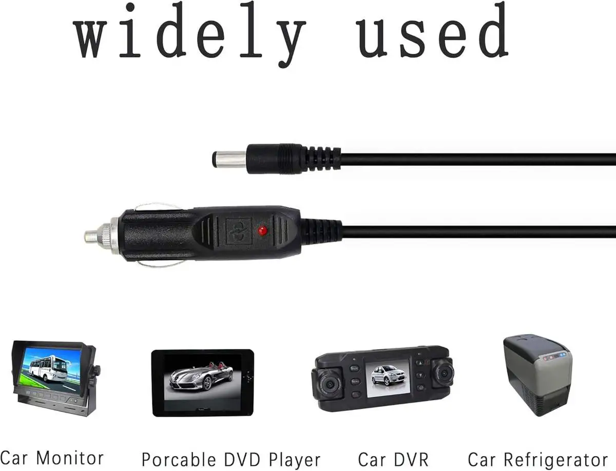 DC 5.5mm*2.1mm to Car Cigarette Lighter Male Plug Charger Auto Power Supply Cable - Image 3