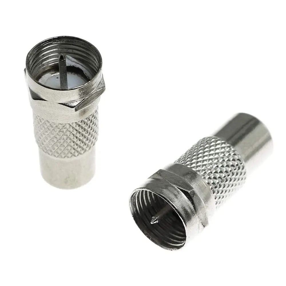 F Type Male to RCA Female Connector Straight Coax Cable Adapter