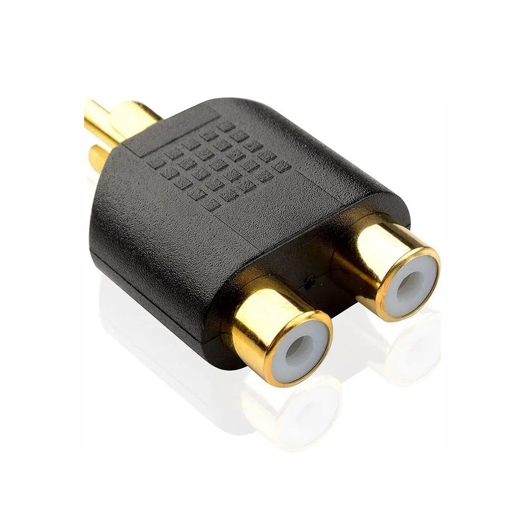 Gold Plated RCA Male to Dual RCA Female Split Adapter - Image 4
