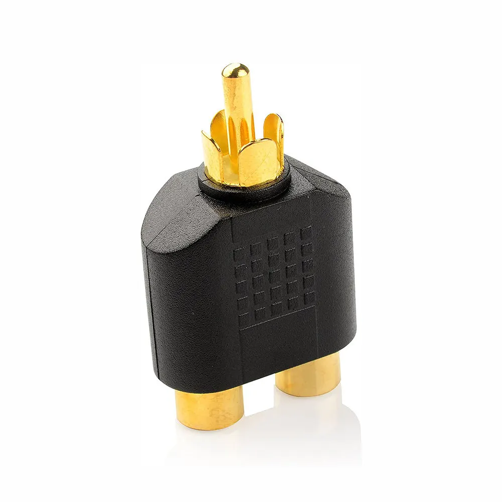 Gold Plated RCA Male to Dual RCA Female Split Adapter - Image 3