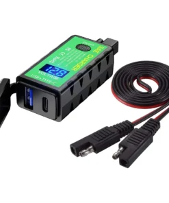 Motorcycle SAE to USB Adapter Charger With Voltmeter ON/Off Switch