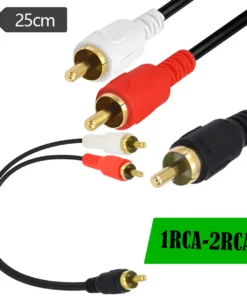 RCA 2 Plugs to RCA Plug Audio Stereo Subwoofer Y Splitter Cable