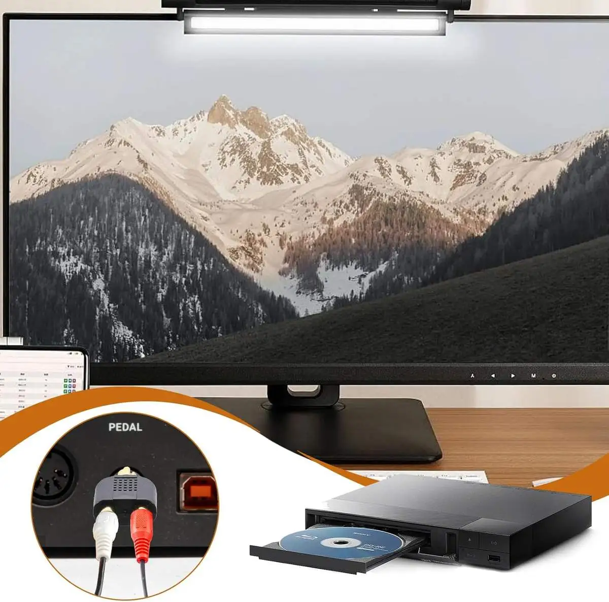 RCA Female Jack to RCA Male Plug Y Type Coupler RCA Audio Video Adapter Connector - Image 5