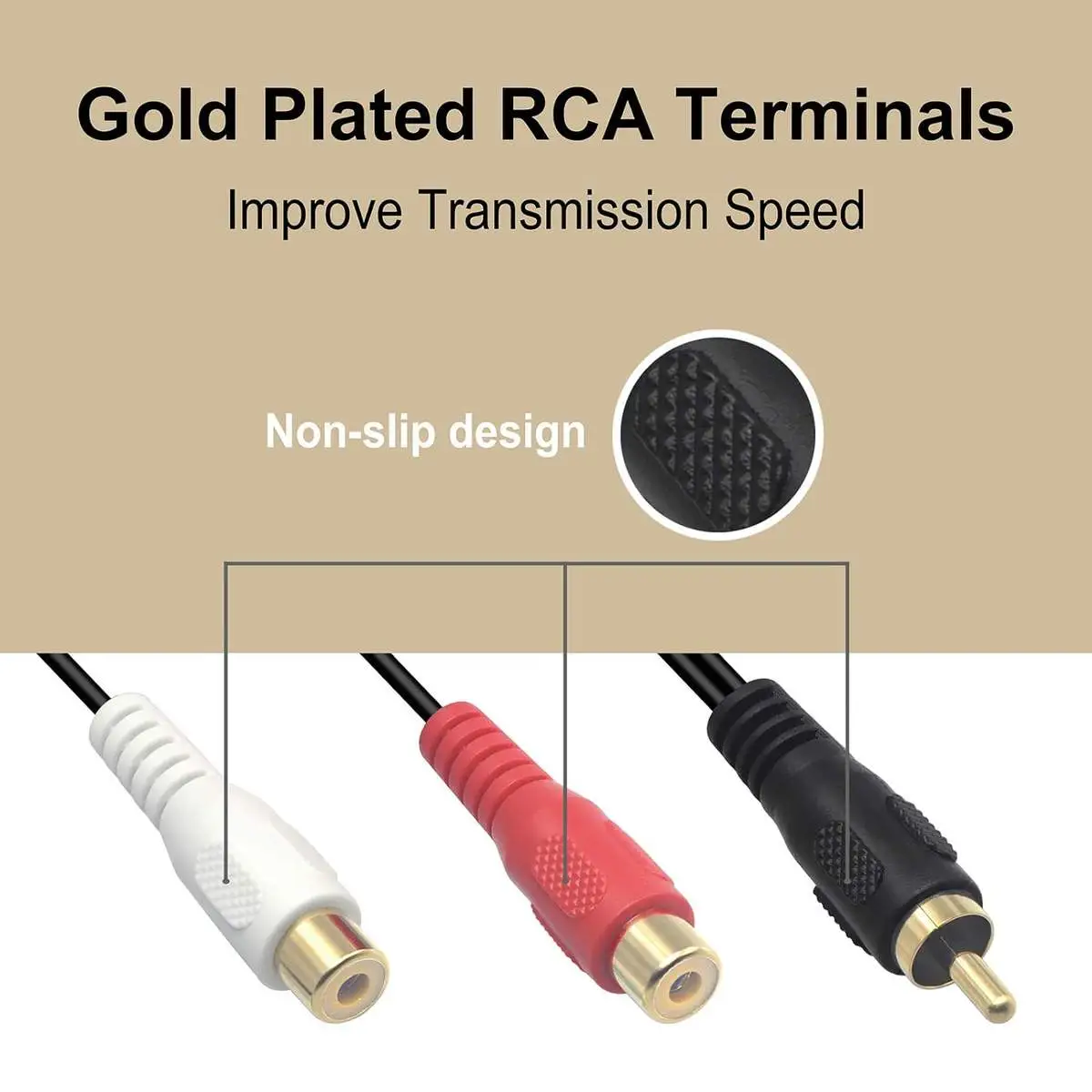 RCA Y Splitter Cable Adapter 1 Male to 2 Female,Car Audio RCA Splitter Adapter Cable - Image 5