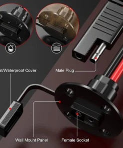 Alternative view of SAE Power Socket Sidewall Port Connector Harness with 15A Fuse