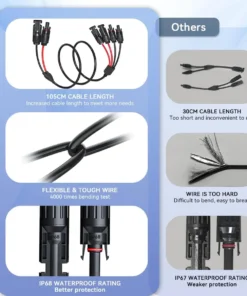 Alternative view of Solar 2-in-1 Y Branch Connectors Cable Solar Panel Wire Splitter