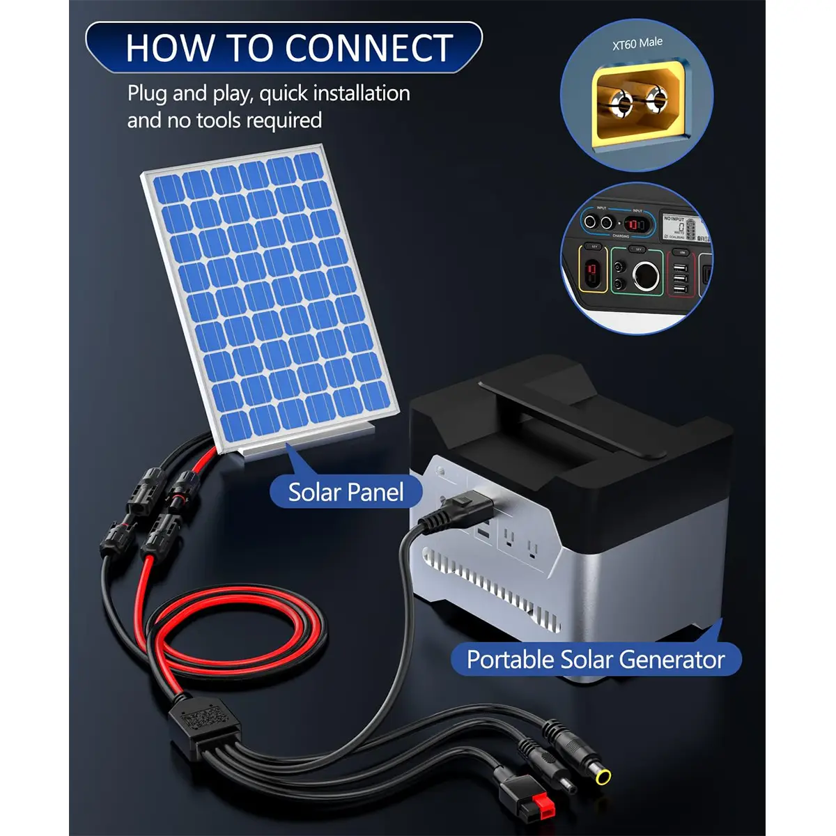 Solar Panel Connector 4-in-1 Extension Cable Splitter - Image 3