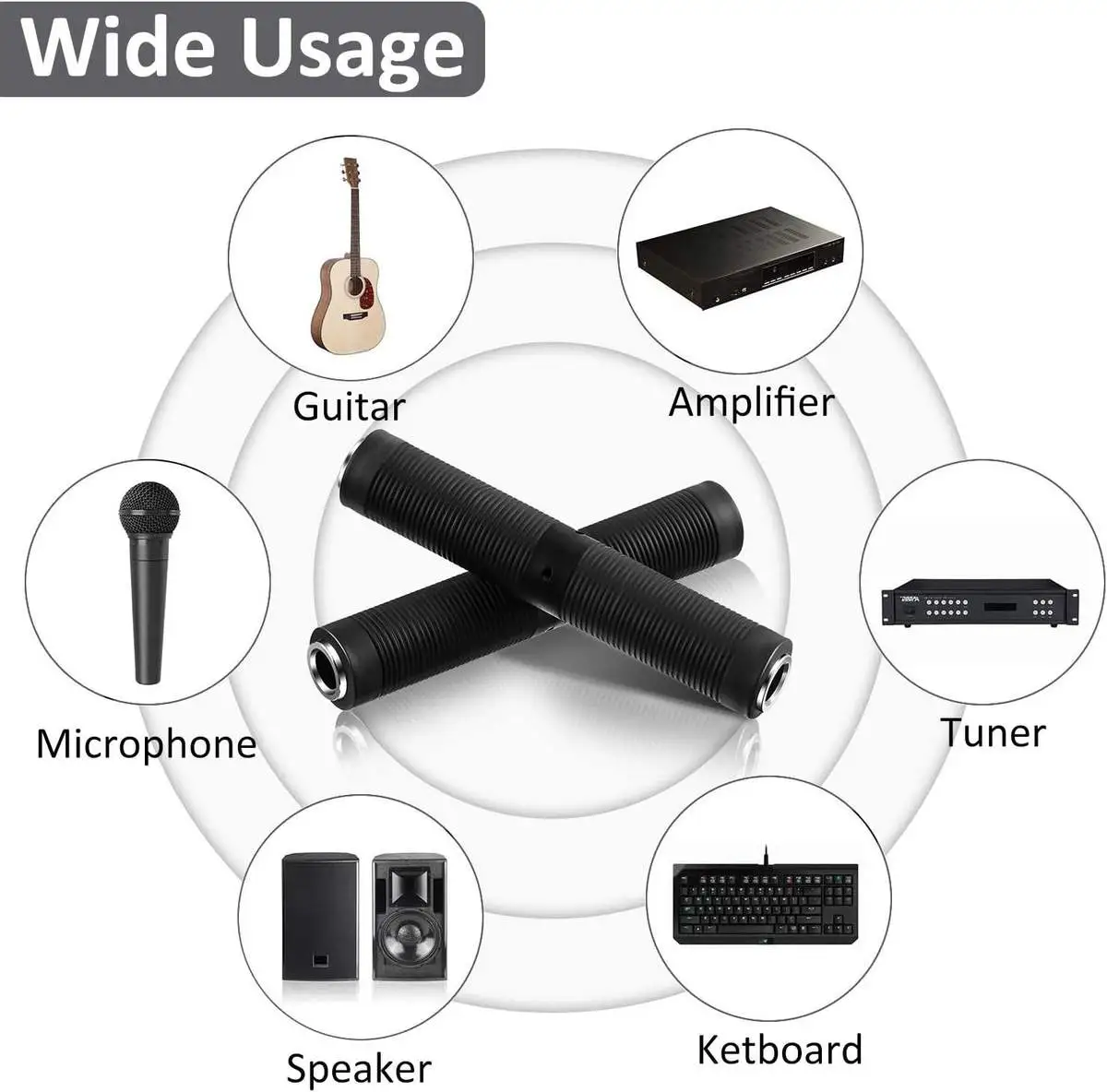 Stereo Aux Adapter 6.35mm Female to Female Stereo Audio Adapter Extension Adapter - Image 2