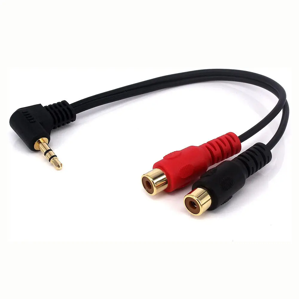 TRS to RCA Cable- 3.5mm (Mini) 1/8" Male to Dual Female 0.2m