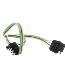 Alternative view of Trailer Wire Extension 1ft 4Way 4Pin Male & Female Plug Flat Hitch Light Trailer Wiring Harness Extender