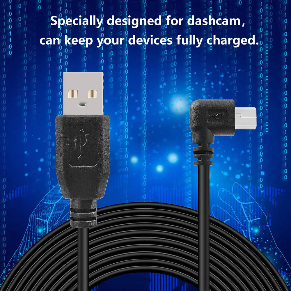 USB 2.0 Type a Male to USB Mini B Car Vehicle Power Charger Adapter Cord - Image 2