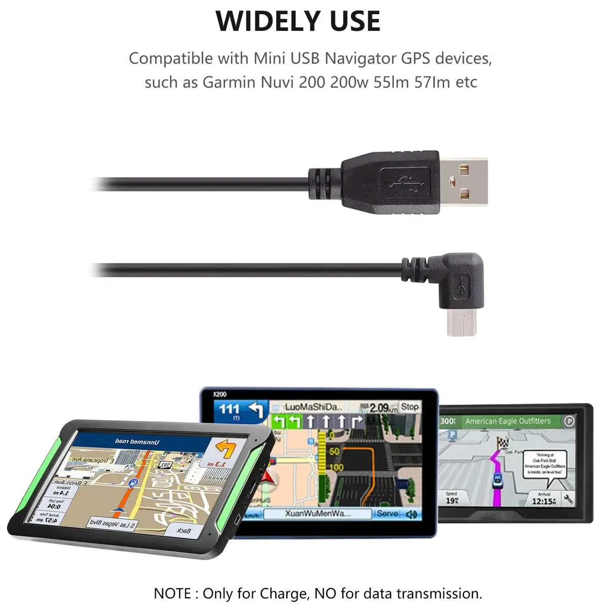 USB 2.0 Type a Male to USB Mini B Car Vehicle Power Charger Adapter Cord - Image 4