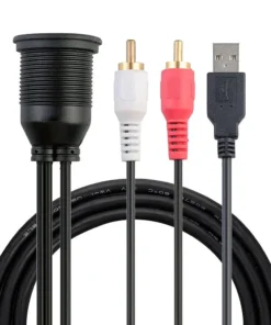 USB 3.5mm to USB 2 RCA auxiliary Flush Mount Dash Extension Cable