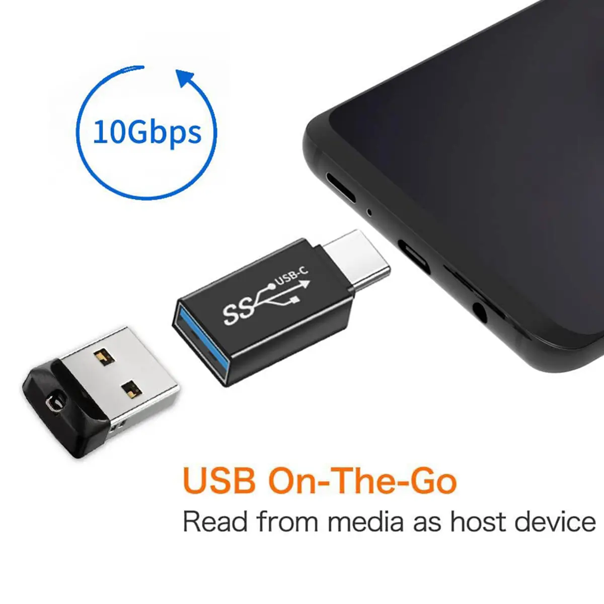 USB C Male to USB Type a Female Adapter Compatible with Type C Devices - Image 2