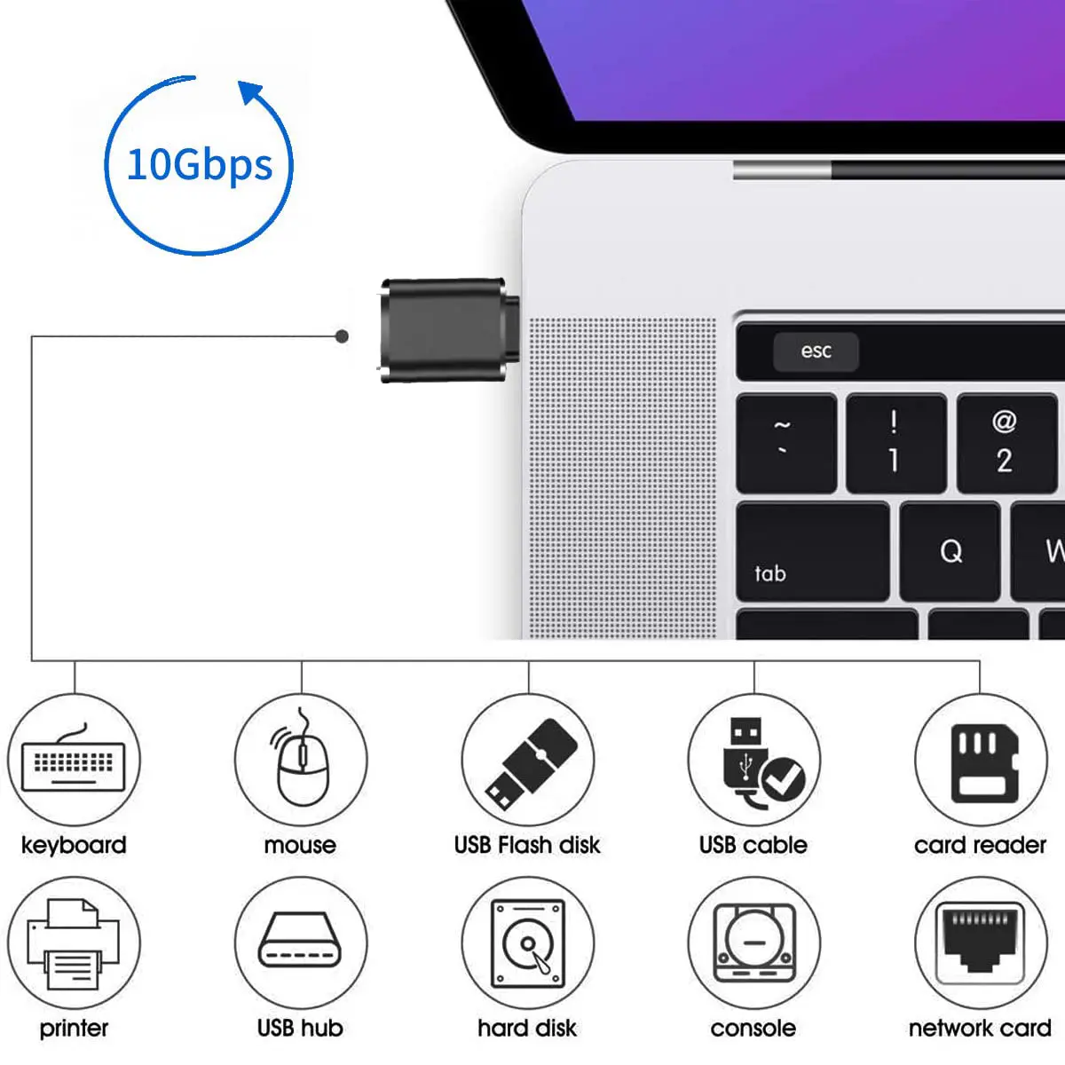 USB C Male to USB Type a Female Adapter Compatible with Type C Devices - Image 5