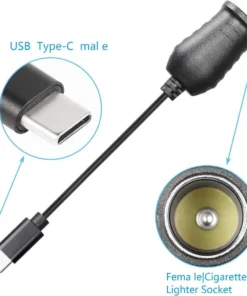 Alternative view of USB C to Cigarette Lighter Adapter, 20V USB Type-C Male Plug to Cigarette Lighter Adapter Cable