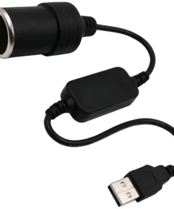 USB A Male To 12V Car Cigarette Lighter Socket Female Converter Cable 8W Max