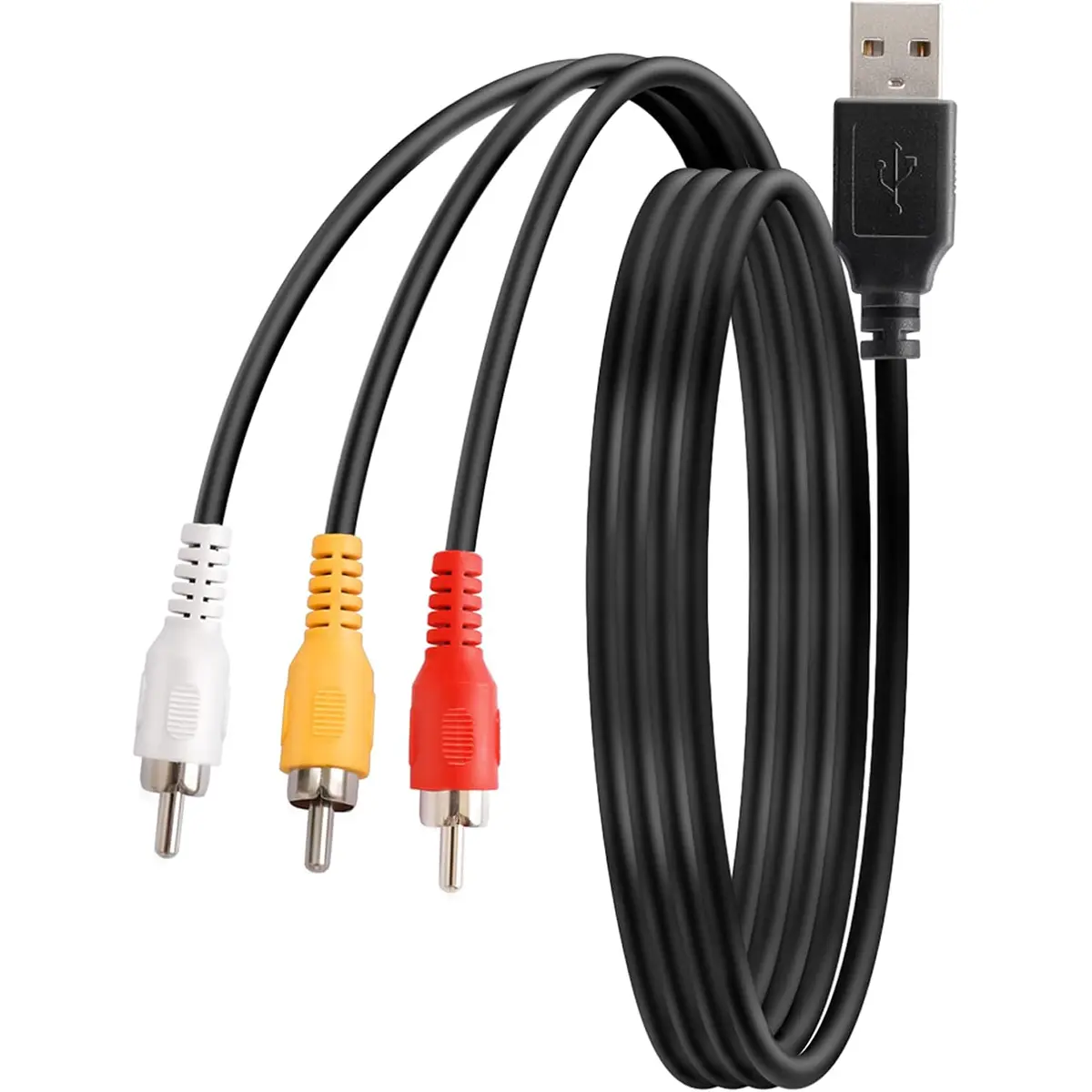 USB to 3RCA Cable, 1.5m USB Male to 3 RCA Male Jack Splitter Audio Video AV Composite Adapter Cable - Image 3