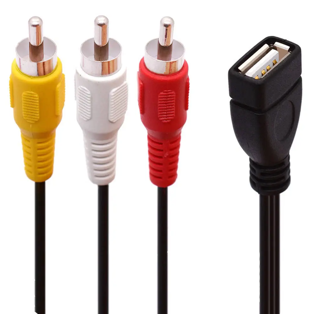 USB to RCA Cable 5FT USB 2.0 Female to 3 RCA Male Phono AV Cable - Image 4