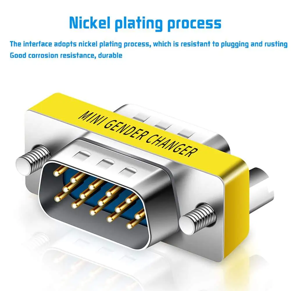 VGA Adapter, Male to Male SVGA Coupler HD15 Mini Gender Changer VGA Cable Extender - Image 3