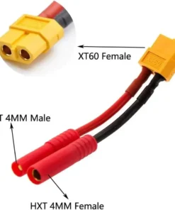 Alternative view of XT60 Plug Female Connector to HXT 4MM 4.0MM Bullet Male Female Connector